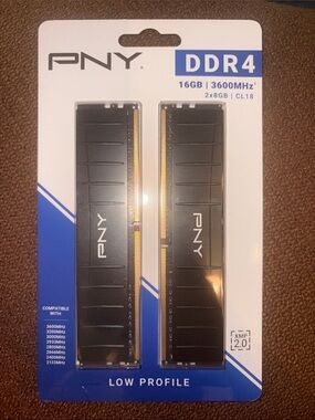 DDR4 16GB (2x8GB) 3600MHz Black Low Profile Memory NEW UNOPENED